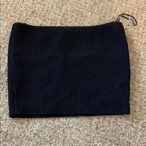 Kendall and Kyle Black Textured Tube Top